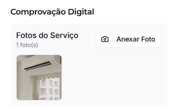 Botão para anexar foto na OS.